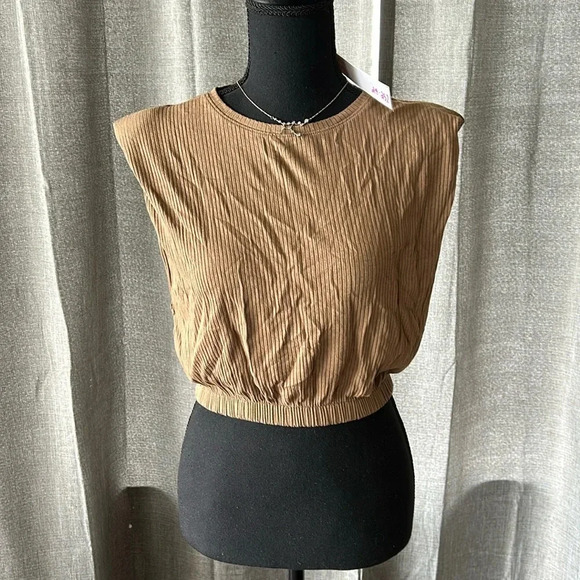 Topshop Tops - Tan Topshop Blouse